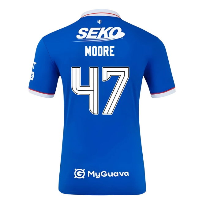 2025-2026 Rangers Authentic Home Shirt (Moore 47)-SoccerKits Hub | Buy Soccer Jerseys Online